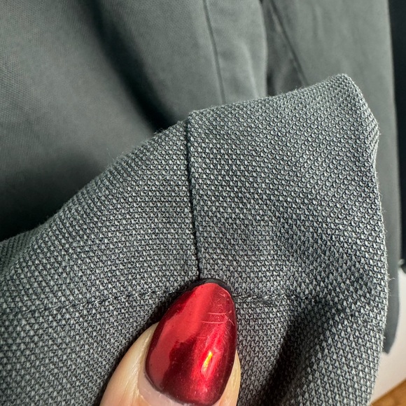 Eileen Fisher Pull On Straight Wide Leg Green Grey Trouser Pants M Minimalist - Picture 13 of 14